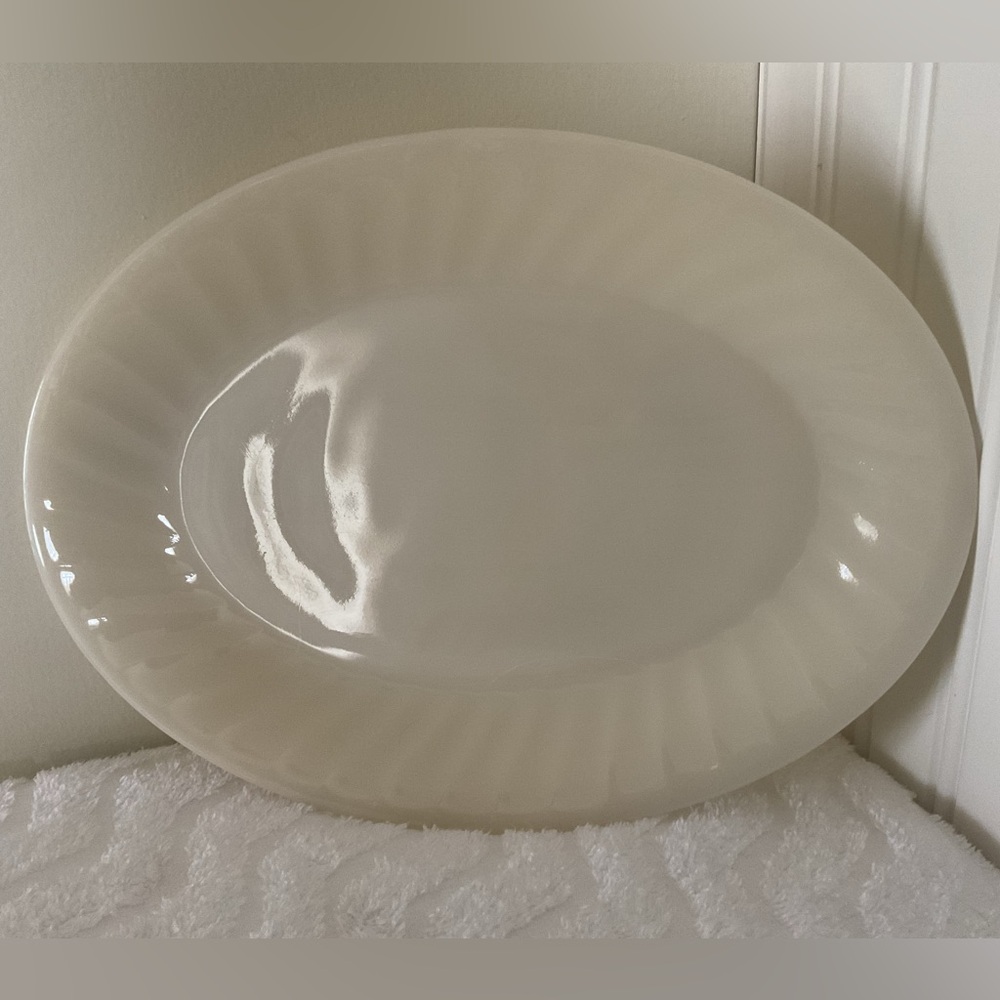Fire King🧡Cream Oval Serving Platter